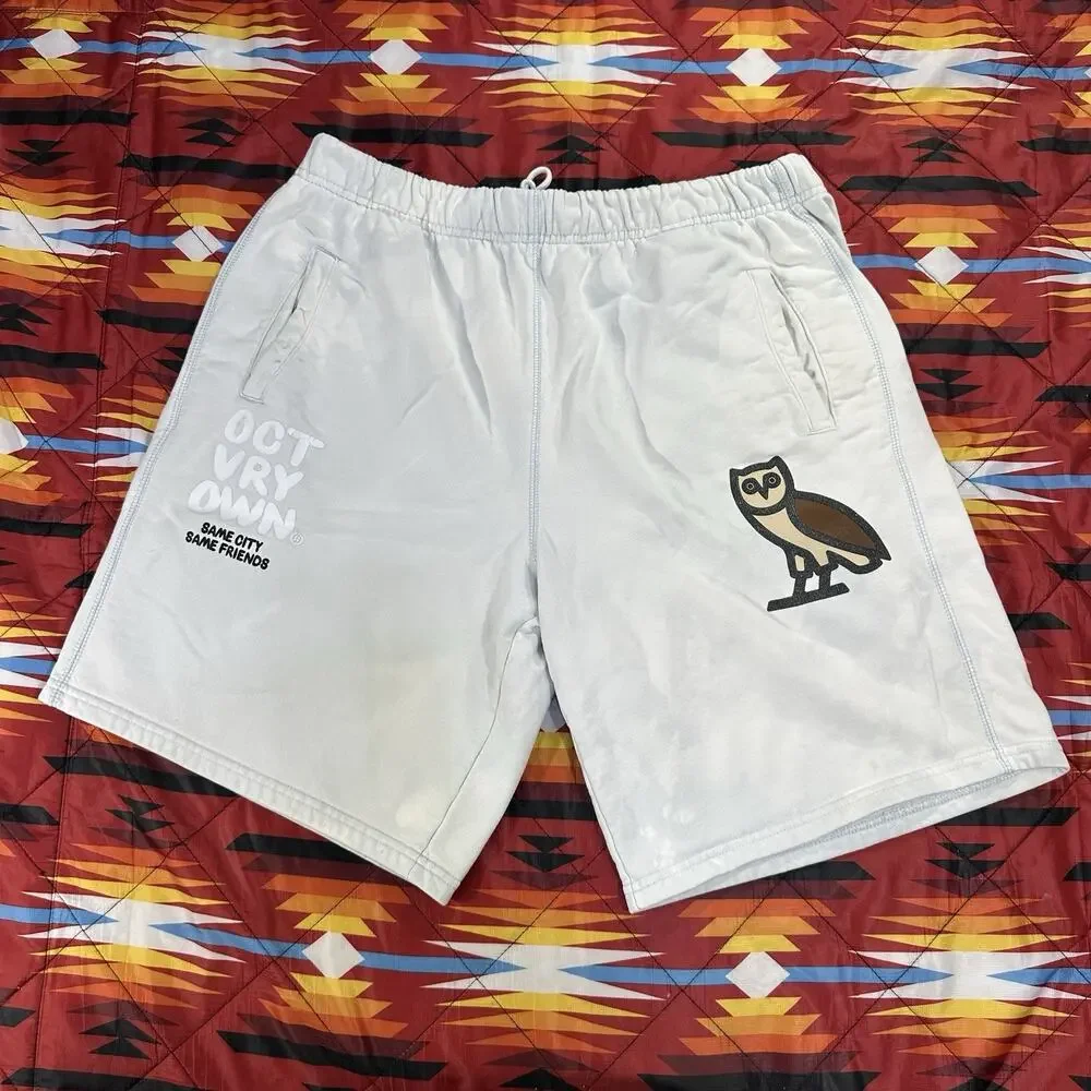 OVO Octobers Very Own Sweat Shorts Mens Sz XL Gray Drawstring Drake Rapper